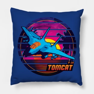 Neon Retro F-14 Tomcat Pillow