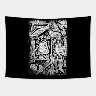 doodle cartoon ,life aspects Tapestry