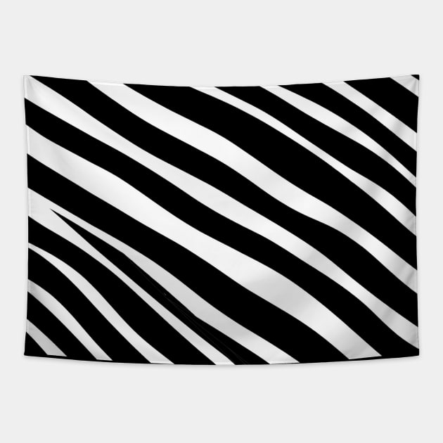 black and white zebra stripes animal print pattern Tapestry by Spinkly