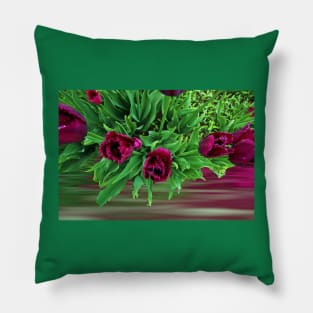 Maroon Tulips Pillow