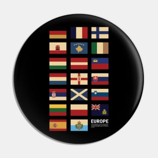 Europe Country Flags Set Pin