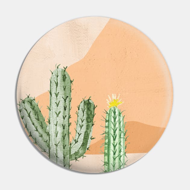 Watercolor Desert Landscape Day Pin by ArunikaPrints