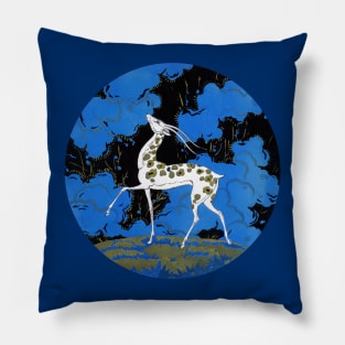 Art Deco Antelope in the Wild Pillow