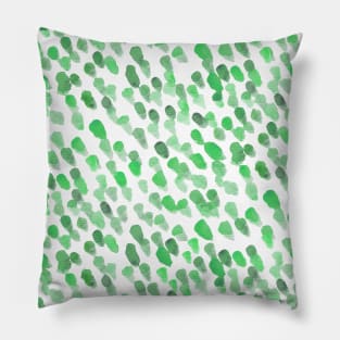 Imperfect brush strokes - green Pillow