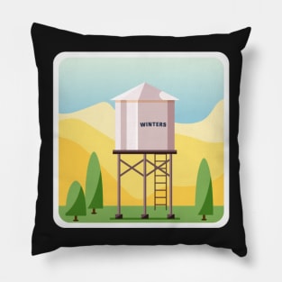 Winters Water Tower Pillow