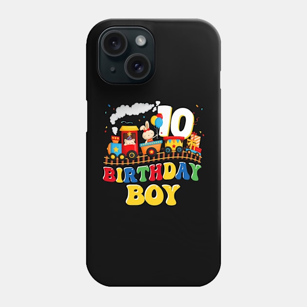 Kids Choo Choo I'm 10 Year Old Locomotive Train Boy 10th Birthday Phone Case by HaYa.art