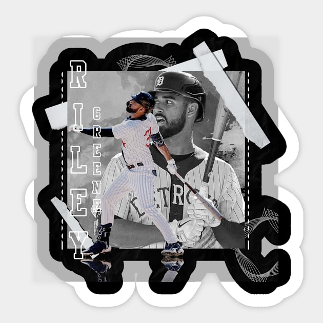 Riley Greene Baseball Paper Poster Tigers 3 - Riley Greene - Sticker