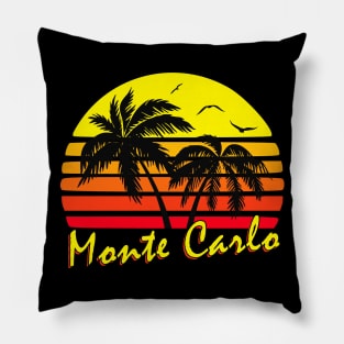 Monte Carlo Retro Sunset Pillow