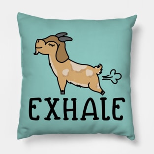 Exhale Gas Goat Yoga Fitness Funny Pillow