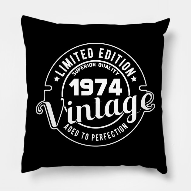 1974 VINTAGE - 47Th BIRTHDAY GIFT Pillow by KC Happy Shop