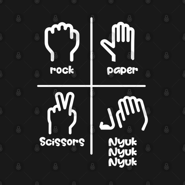 Rock Paper Scissors Nyuk Nyuk Nyuk by Cosmic Art