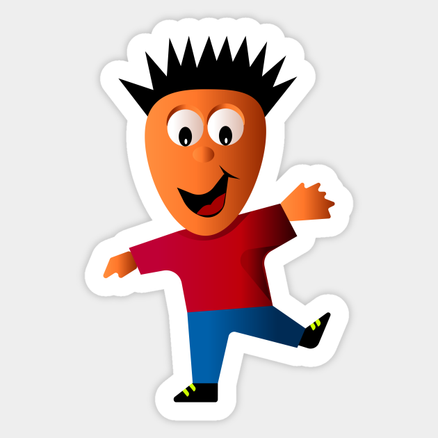 Cartoon Funny Boy Cartoons Boy Kids Funny Aufkleber Teepublic De قم بتنزيل ملف png الكرتون فتاة الكمنجة مرسومة باليد, شخصيات كرتونية, من ناحية رسم الأطفال, فتاة.