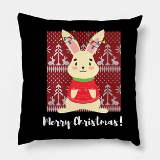 Bunnies Christmas Tree Shirt, Rabbit Christmas Tree Tee, Rabbit Mom Shirt, Bunny Rabbit Tree Shirt, Rabbit Lover Gift, Chrismas Tree Pillow