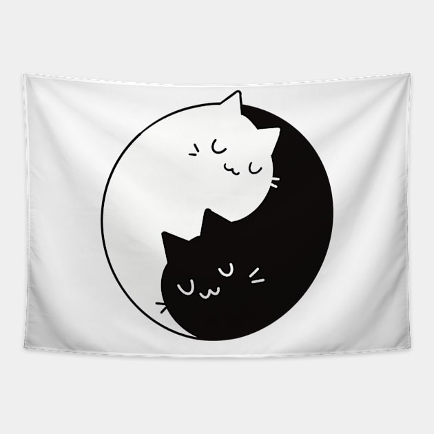 Cat yin yang Tapestry by MANALI