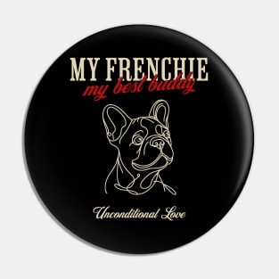 French bulldog monoline black, my best buddy, cute pet, Frenchie lovers or owners, dog lovers Pin