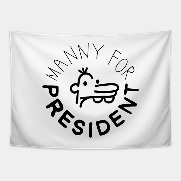 manny for president | black and white Tapestry by acatalepsys 