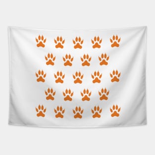 Orange Tiger Paw Tapestry