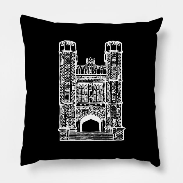 Brookings Hall WUSTL (White) Pillow by illustravery