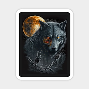 Wolf with orange spark Magnet