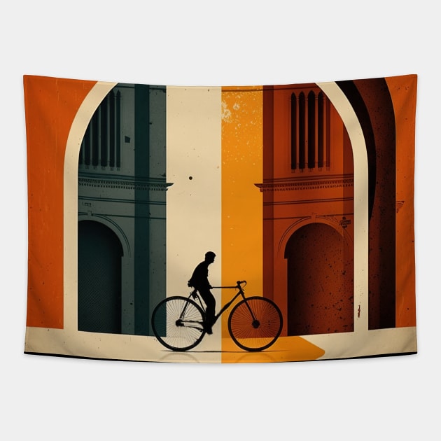 Bicycle Day | Vintage Art Tapestry by Trippinink