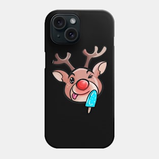 Reindeer Rudolph With Ice Cream Popsicle Christmas In July Phone Case