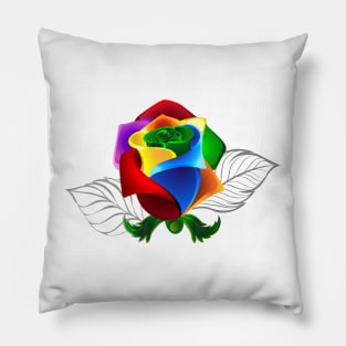 Rainbow rose bud ( Rainbow roses ) Pillow