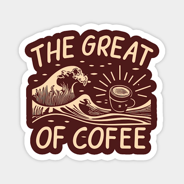 The Great Wave of Coffee Magnet by A Floral Letter Capital letter A | Monogram, Sticker