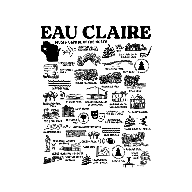 Eau Claire Wisconsin map by fiberandgloss