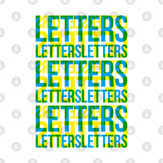 Letters Typography Stack (Blue Yellow Green) by John Uttley