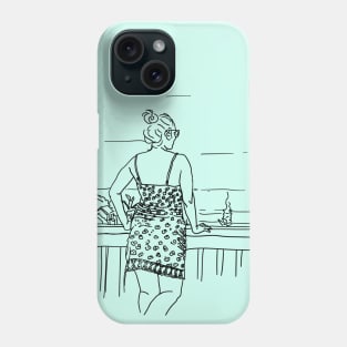 Plant Girl is waiting for her coffee at the beach house Phone Case