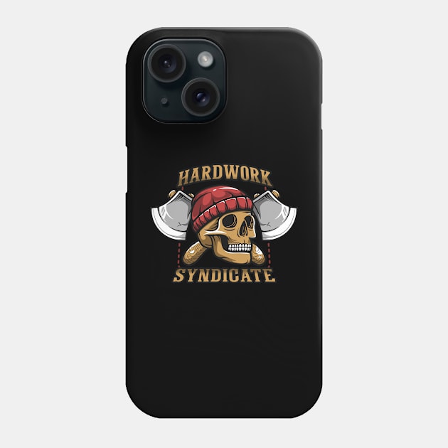 Hardworker skull cross axe Phone Case by noorshine