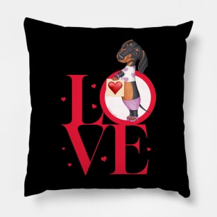 funny cute doxie fur baby love Dachshund Love mom dad gift Pillow