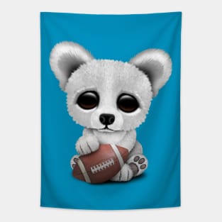 Cute Baby Polar Bear Playing With Football Tapestry