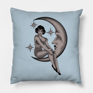 Tattoo Woman on the Moon Pillow
