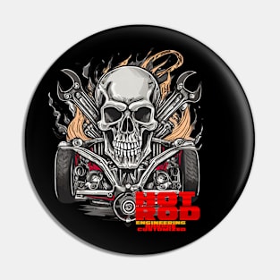 HOTROD Fire and The skull Pin