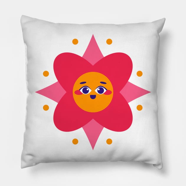 Cute Flower Bloom Pillow by artbydorothy