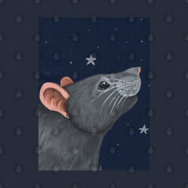 Grey Rat Star Gazing by WolfySilver