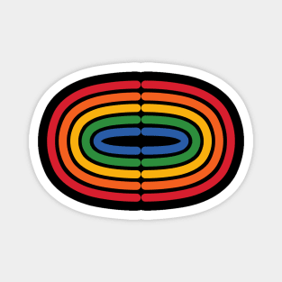 Retro Rainbow Circles Magnet