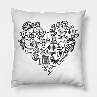 Funny Science, I love Nerds, Science Heart, You Energy, Scientist Pillow