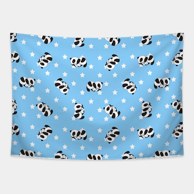 Cute pattern | panda drink milk Tapestry by Band of The Pand