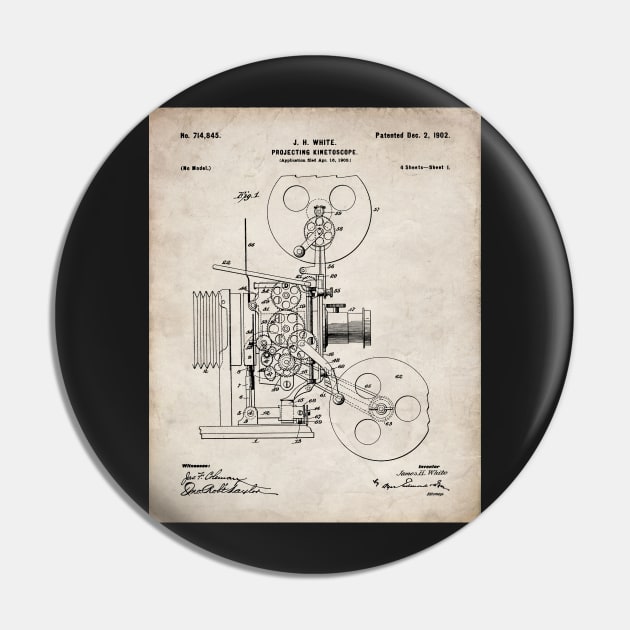 Film Camera Patent - Film Lover Cinema Student Art - Antique Pin by patentpress