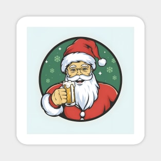 Santa with beer Magnet