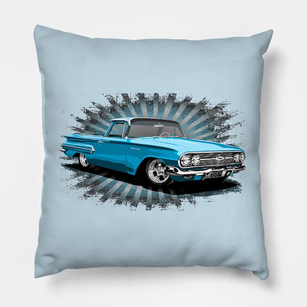 Blue 1960 El Camino Pillow by ZoeysGarage