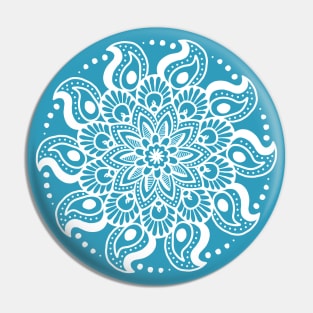 Winter Blue Mandala Design Pin