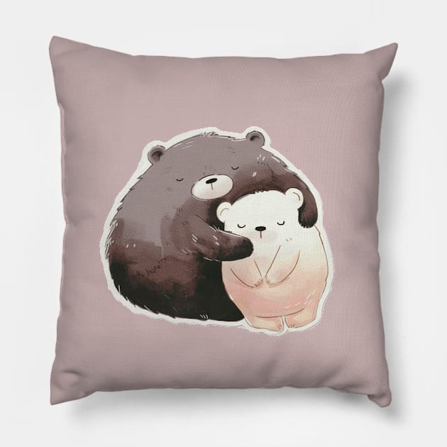 Two sleeping bears Pillow by NATLEX