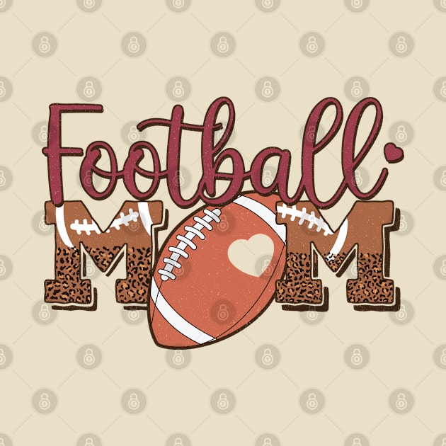 Football Mom - Heart - Retro by bloomnc