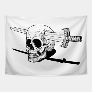 sword plunged into my skull Tapestry