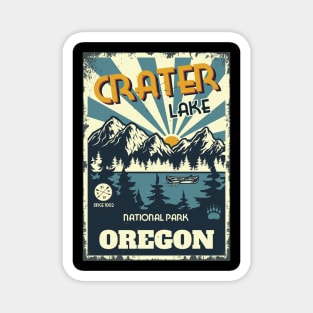 Crater Lake Retro Magnet