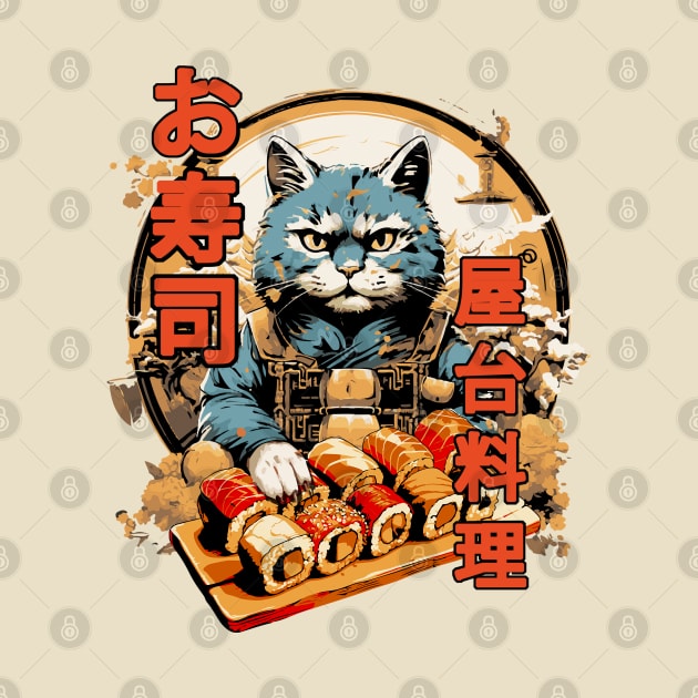 Sushi Cat by Delicious Art