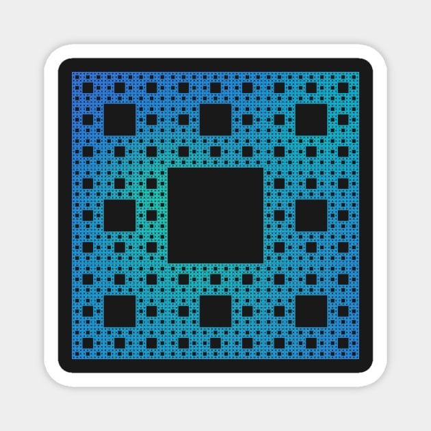 sierpinski squares - blue Magnet by BrownWoodRobot